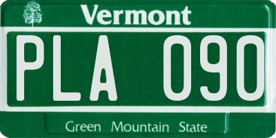 VT license plate PLA090
