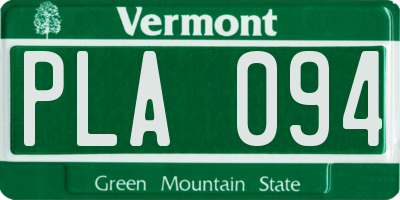 VT license plate PLA094
