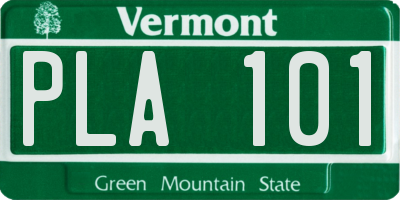 VT license plate PLA101