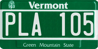 VT license plate PLA105