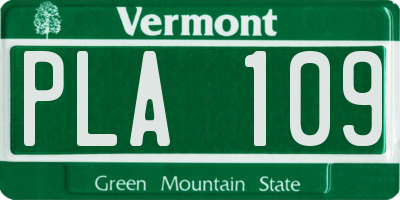 VT license plate PLA109