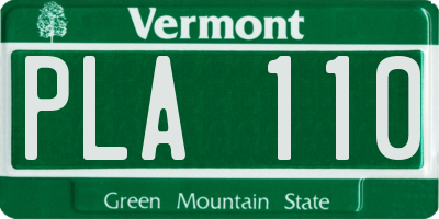 VT license plate PLA110