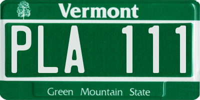 VT license plate PLA111