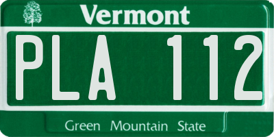 VT license plate PLA112
