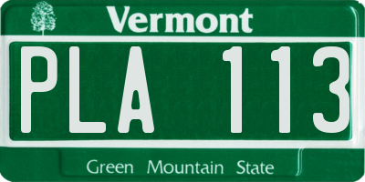 VT license plate PLA113
