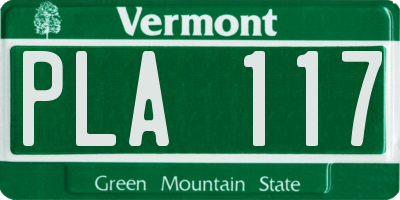 VT license plate PLA117