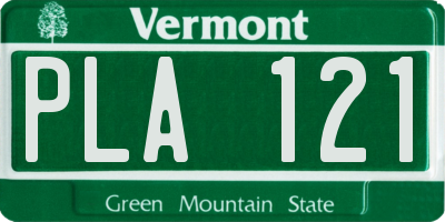 VT license plate PLA121