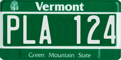 VT license plate PLA124