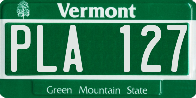 VT license plate PLA127