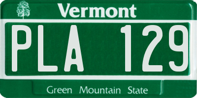VT license plate PLA129