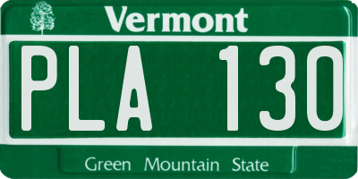VT license plate PLA130