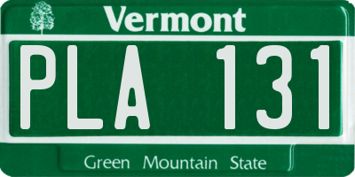 VT license plate PLA131