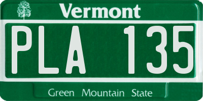 VT license plate PLA135