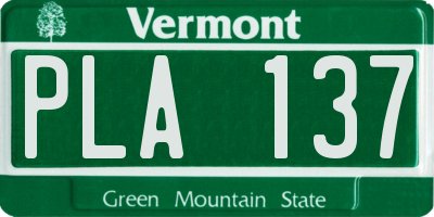 VT license plate PLA137