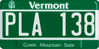 VT license plate PLA138