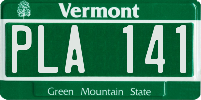 VT license plate PLA141