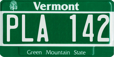 VT license plate PLA142