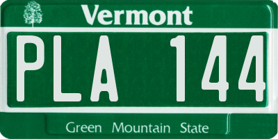 VT license plate PLA144