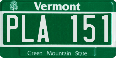VT license plate PLA151