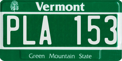 VT license plate PLA153