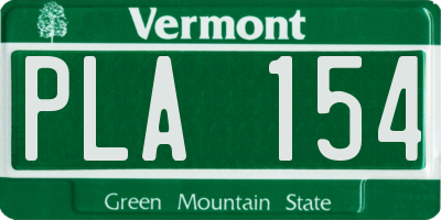 VT license plate PLA154