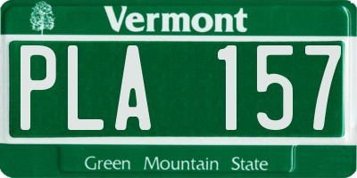 VT license plate PLA157