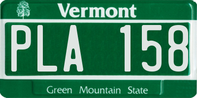 VT license plate PLA158
