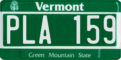 VT license plate PLA159