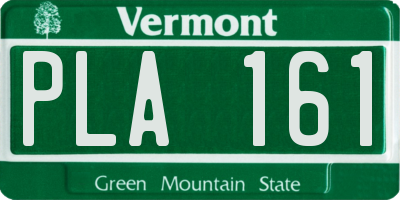 VT license plate PLA161