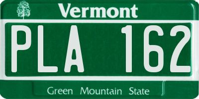 VT license plate PLA162