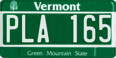 VT license plate PLA165