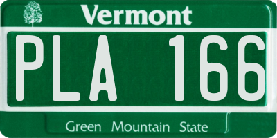 VT license plate PLA166