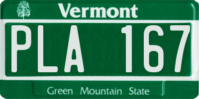 VT license plate PLA167