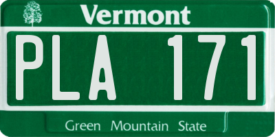 VT license plate PLA171