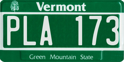 VT license plate PLA173