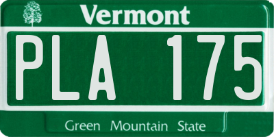 VT license plate PLA175