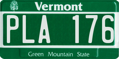 VT license plate PLA176