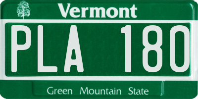 VT license plate PLA180