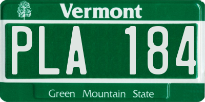 VT license plate PLA184