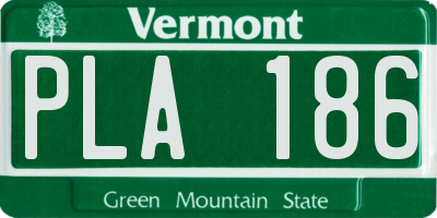 VT license plate PLA186