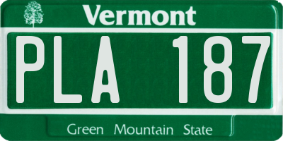 VT license plate PLA187