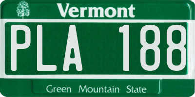 VT license plate PLA188