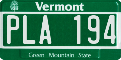 VT license plate PLA194