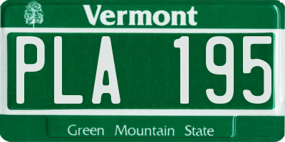 VT license plate PLA195
