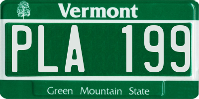 VT license plate PLA199