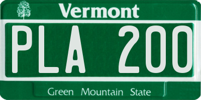 VT license plate PLA200