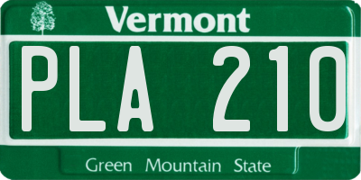 VT license plate PLA210
