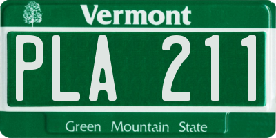 VT license plate PLA211