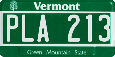 VT license plate PLA213