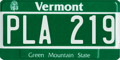 VT license plate PLA219